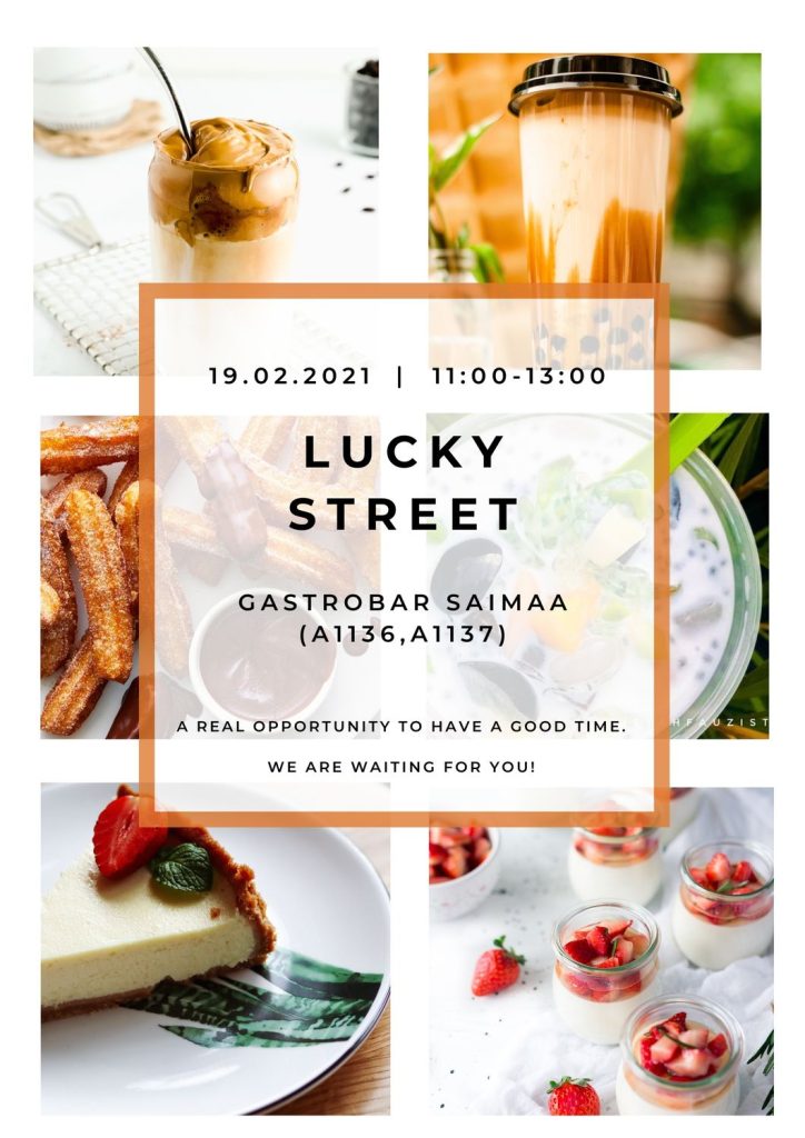 Kuvassa on lucky street pop-up tapahtumaesite. Tapahtuma on pidetty 19.2.2021.